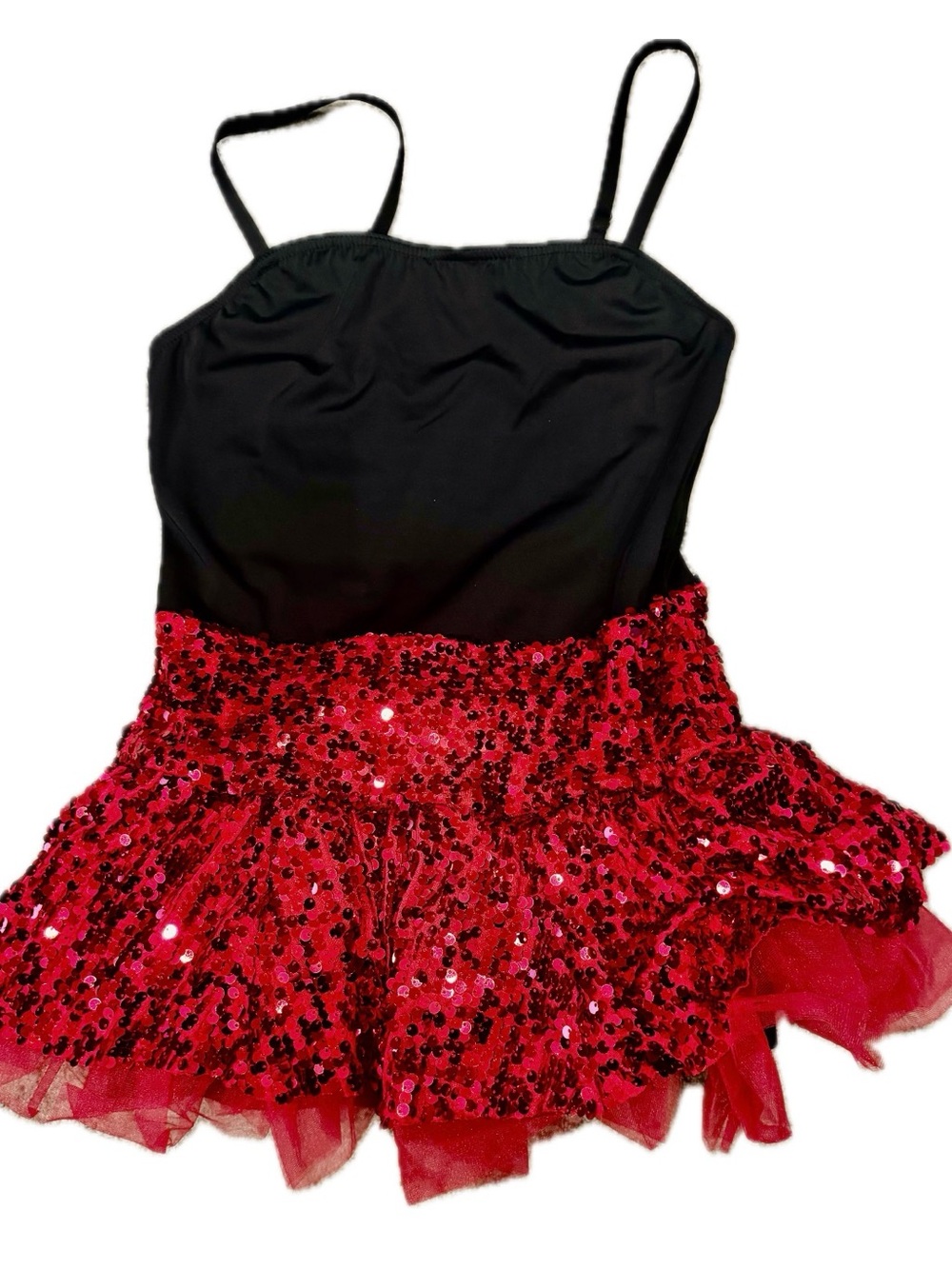 Mixify by Weissman Red Sequin Skirt and Black Shiny Jacket Dance Costume XLC